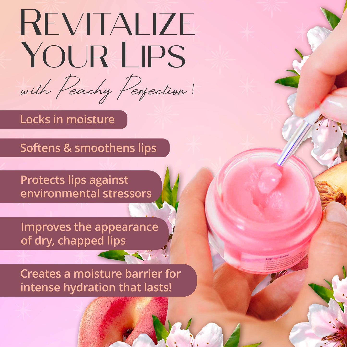 Peach Lip Mask | Chapped Lip Treatment | Lip Sleeping Mask for Dry Lips